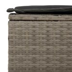 vidaXL Salon de jardin avec coussins 3 Pièces gris résine tressée
