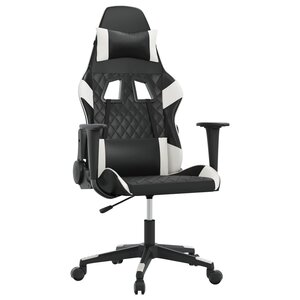vidaXL Chaise de jeu de massage Noir et blanc Similicuir