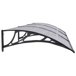 vidaXL Auvent de porte Noir et transparent 300x75 cm Polycarbonate