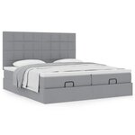 VidaXL Cadre de lit ottoman et matelas gris clair 180x200cm tissu