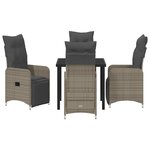 vidaXL Ensemble de salle à manger pour jardin 5 Pièces Gris Poly rotin