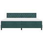 vidaXL Lit à ressorts avec matelas Vert foncé 200 x 200 cm Velours