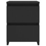 vidaXL Table de chevet Noir 30x30x40 cm Bois d'ingénierie