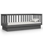 vidaXL Lit de jour Gris 90x190 cm Bois de pin massif