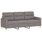vidaXL Canapé 3 places avec oreillers décoratifs taupe 180 cm tissu
