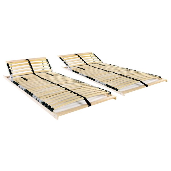 vidaXL Sommiers à lattes 2 Pièces avec 28 lattes 7 zones 90x200 cm