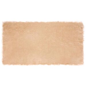 vidaXL Tapis en Peau de Mouton Synthétique Beige 80 x 150 cm Polyester