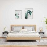 vidaXL Armoires de chevet avec lumières LED 2 Pièces gris béton