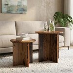 vidaXL Ensemble de tables d'appoint 2 Pièces Bois ancien