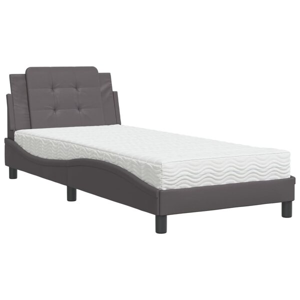 vidaXL Cadre de lit sans matelas Zadar gris 100x200 cm similicuir