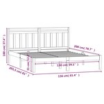 vidaXL Cadre de lit sans matelas blanc bois de pin massif