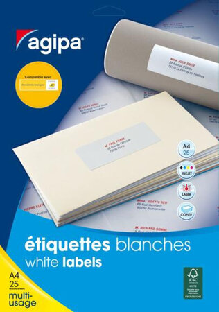 P25  Feuilles 525 Étiquettes Multi-Usage Mtel 63 5X38 1