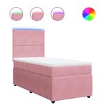 vidaXL Sommier à lattes de lit avec matelas Rose 90x190 cm Velours