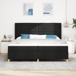 vidaXL Lit à ressorts avec tête de lit Noir 200 x 200 cm Tissu