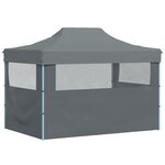 vidaXL Tente de réception pliable avec 3 parois 3x4 m Acier Anthracite