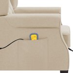 vidaXL Fauteuil de massage avec repose-pied Crème Tissu
