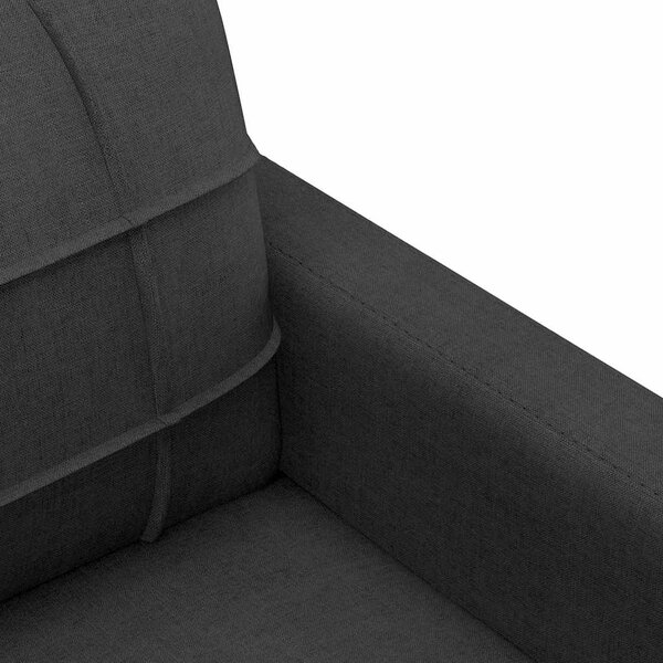 vidaXL Canapé à 3 places avec repose-pieds Noir 180 cm Tissu - La Poste