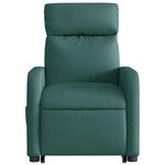 vidaXL Fauteuil inclinable de massage Vert foncé Tissu