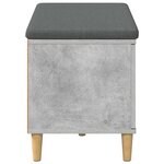 vidaXL Banc d'entrée avec coussin Gris béton 80 x 38 x 46 cm