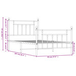 vidaXL Cadre de lit métal sans matelas avec pied de lit noir 90x200 cm