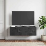 vidaXL Meuble TV mural Noir 99 x 41 x 30 cm Bois d'ingénierie