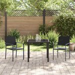 vidaXL Ensemble de salle à manger pour jardin 3 Pièces Noir Poly rotin