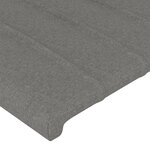 vidaXL Tête de lit à LED Gris foncé 203x16x118/128 cm Tissu