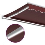 vidaXL Auvent manuel rétractable avec LED bordeaux 300x250 cm