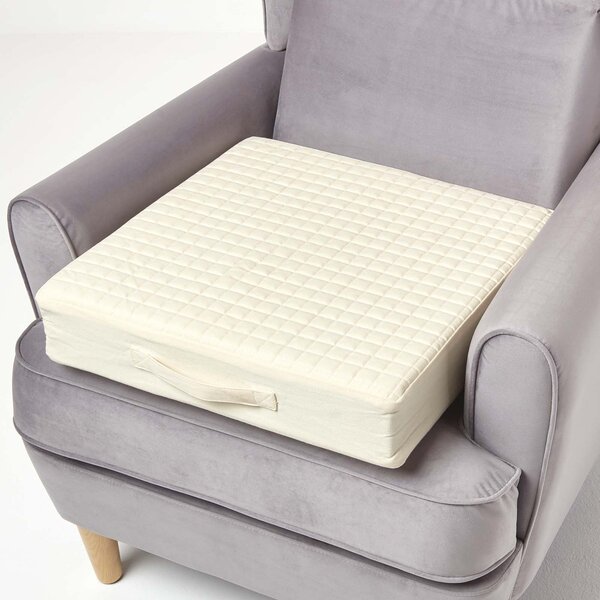 Coussin d'assise déhoussable en coton  Beige - HOMESCAPES