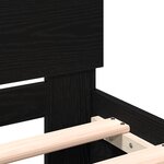 vidaXL Cadre de lit avec tête de lit en chêne noir  180 x 200 cm  en bois aggloméré.