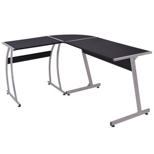 vidaXL Bureau d'angle en forme de L Noir