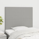 vidaXL Têtes de lit 2 Pièces Gris clair 100x5x78/88 cm Tissu
