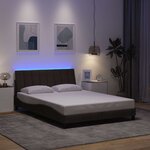 vidaXL Cadre de lit sans matelas marron foncé 140x190 cm tissu