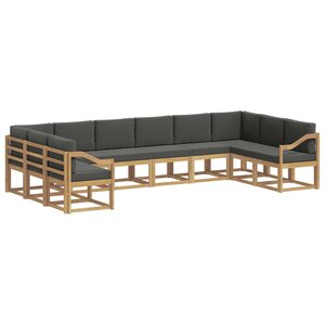 vidaXL Ensemble de canapés d'extérieur 10 Pièces Blanc et anthracite