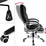 Fauteuil chaise siège de direction avec accoudoir max 120 kg noir 0508073