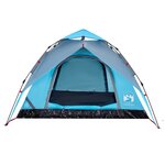 vidaXL Tente de camping à dôme 4 personnes bleu libération rapide