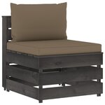 Vidaxl salon de jardin 9 pièces avec coussins bois imprégné de gris