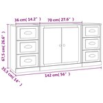vidaXL Buffets 3 Pièces Blanc Bois d'ingénierie