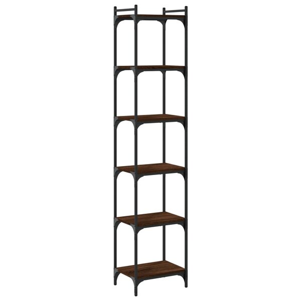 vidaXL Bibliothèque 6 niveaux chêne marron 40x30x188cm bois ingénierie