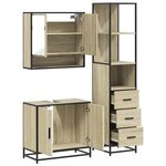 vidaXL Ensemble de meubles de salle de bain 3 Pièces chêne sonoma