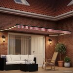 vidaXL Store rétractable manuel avec LEDs 5 x 3 m