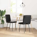 vidaXL Chaises à manger lot de 2 noir similicuir