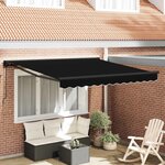 vidaXL Auvent Rétractable Noir 350x250 cm tissu