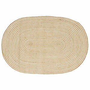 vidaXL Tapis Naturel et Blanc 100 x 152 cm Jute