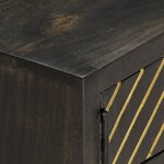 vidaXL Table basse Noir et doré 90x50x35 cm Bois solide de manguier