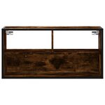 vidaXL Meuble TV chêne fumé 80x31x39 5 cm bois d'ingénierie et métal