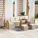 vidaXL Ensemble de canapé de jardin 10 Pièces Beige Poly rotin