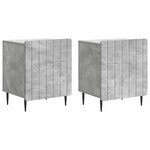 vidaXL Cabinet de chevet 2 Pièces Gris béton 43 x 34 5 x 52 cm