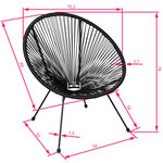 Tectake ensemble table et chaises de jardin santana - noir