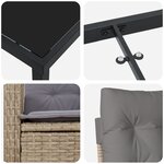 vidaXL Ensemble de salle à manger de jardin 9 pièces avec coussins beige poly rattan